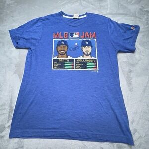 Homage MLB Jam Dodgers Mookie Betts Freddie Freeman Blue Medium Tee Shirt